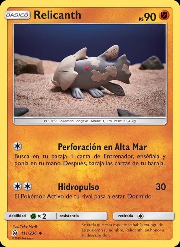 Relicanth card in Spanish