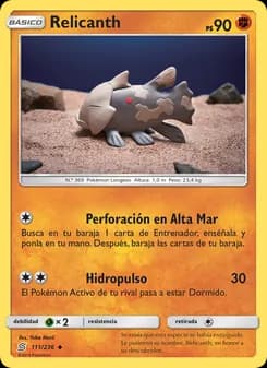 Relicanth card in Spanish