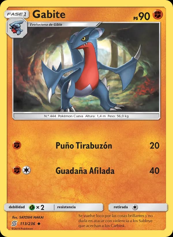 Gabite card in Spanish