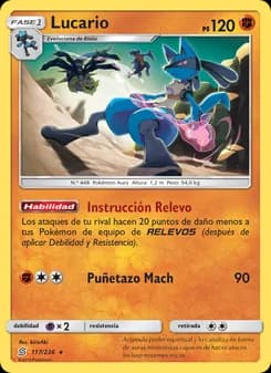 Lucario card in Spanish