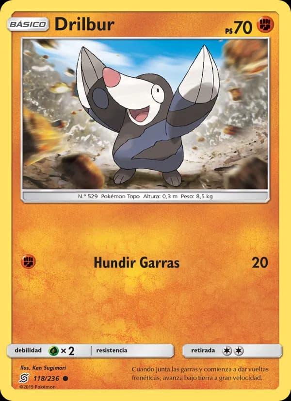 Drilbur card in Spanish