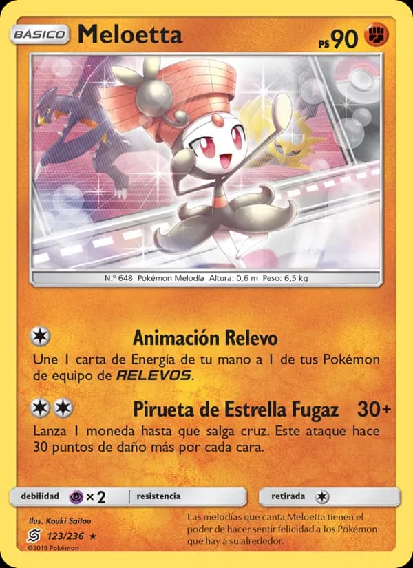 Meloetta card in Spanish