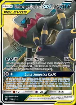 Umbreon y Darkrai GX card in Spanish