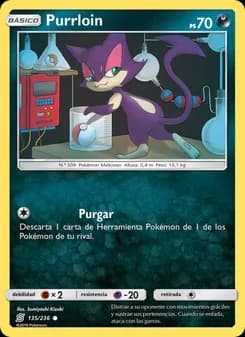 Purrloin card in Spanish