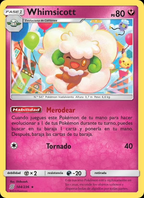 Whimsicott card in Spanish