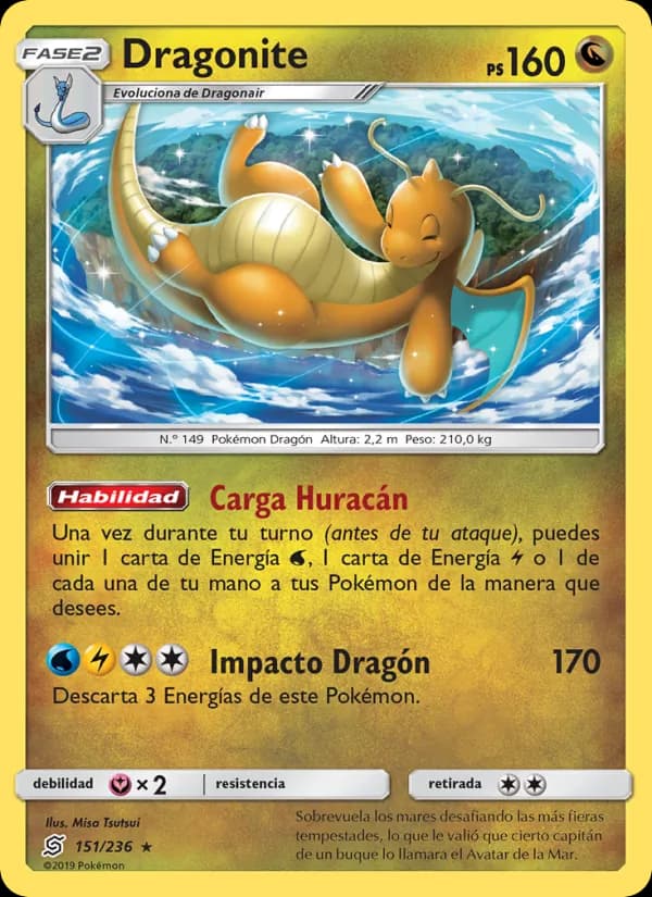 Dragonite card in Spanish