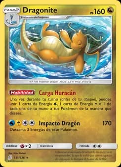 Dragonite card in Spanish