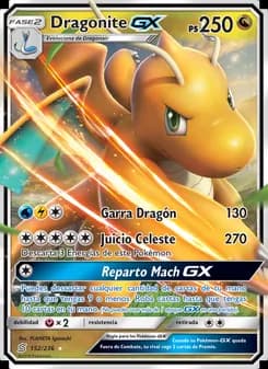 Dragonite GX card in Spanish