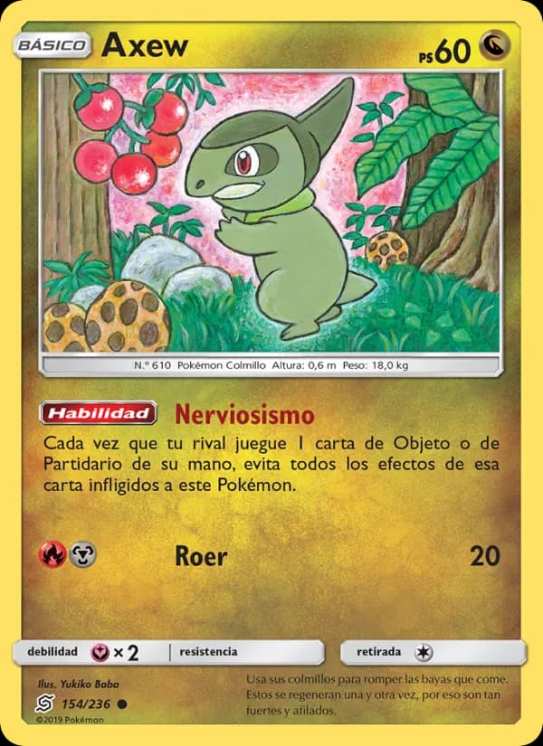 Axew card in Spanish