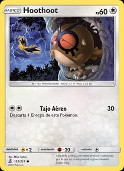 Hoothoot card in Spanish