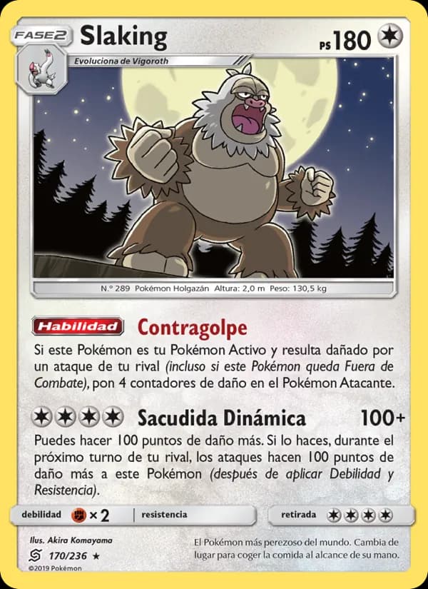 Slaking card in Spanish