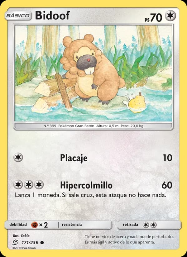 Bidoof card in Spanish