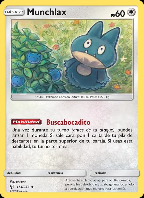 Munchlax card in Spanish