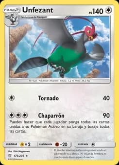 Unfezant card in Spanish