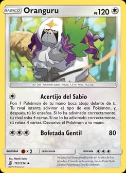 Oranguru card in Spanish