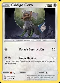 Código Cero card in Spanish