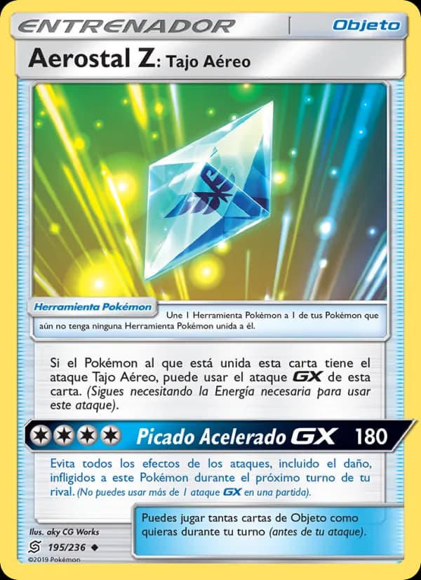 Aerostal Z: Tajo Aéreo card in Spanish