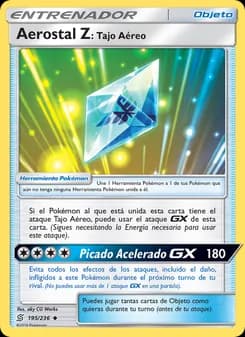 Aerostal Z: Tajo Aéreo card in Spanish