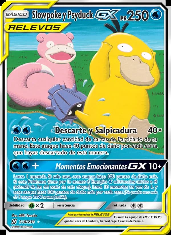Slowpoke y Psyduck GX card in Spanish