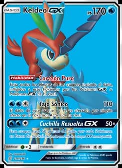 Keldeo GX card in Spanish