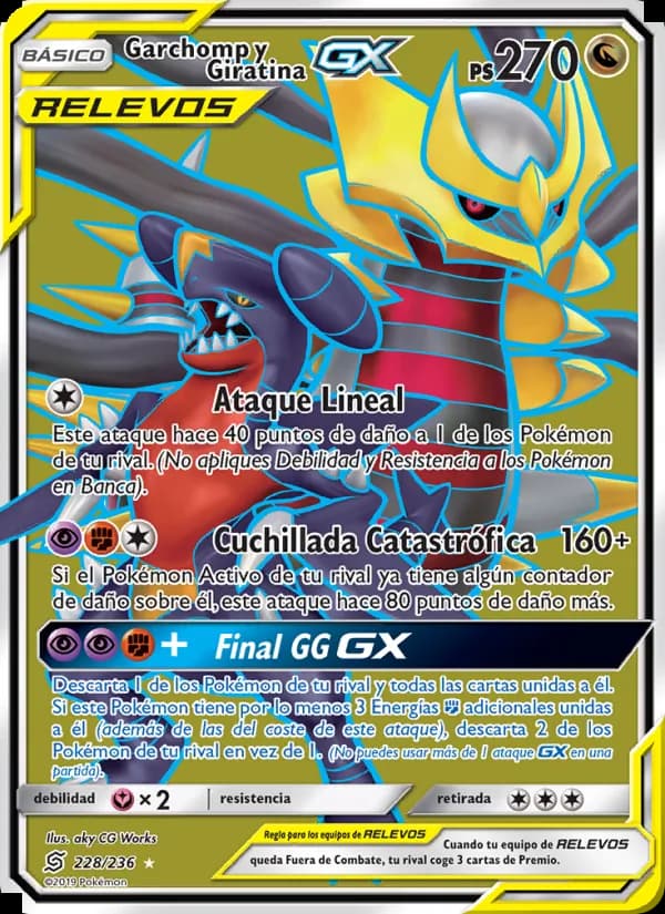 Garchomp y Giratina GX card in Spanish