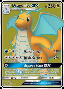Dragonite GX card in Spanish