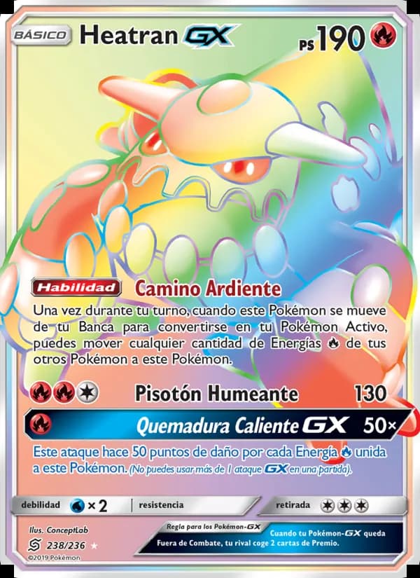 Heatran GX card in Spanish