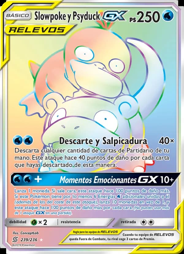 Slowpoke y Psyduck GX card in Spanish