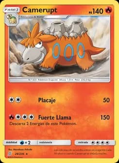 Camerupt card in Spanish