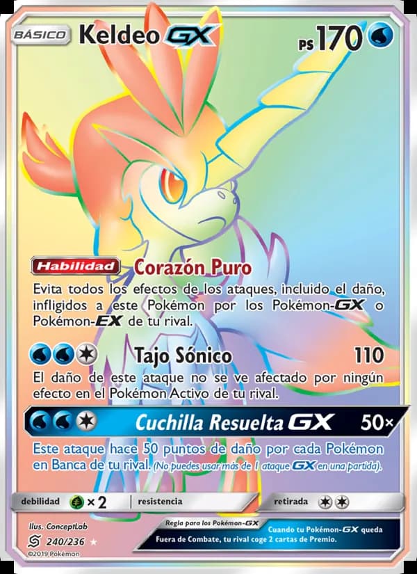 Keldeo GX card in Spanish