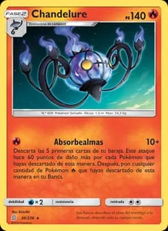 Chandelure card in Spanish