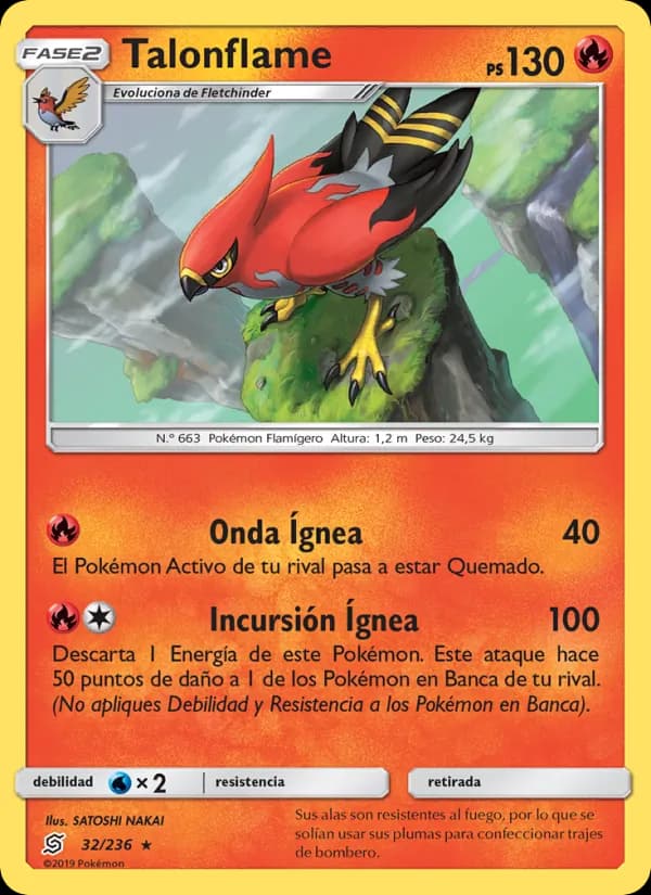 Talonflame card in Spanish