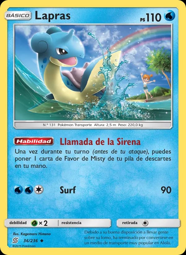 Lapras card in Spanish