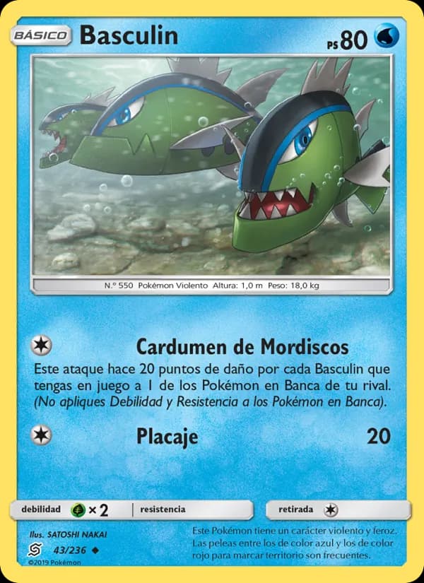 Basculin card in Spanish