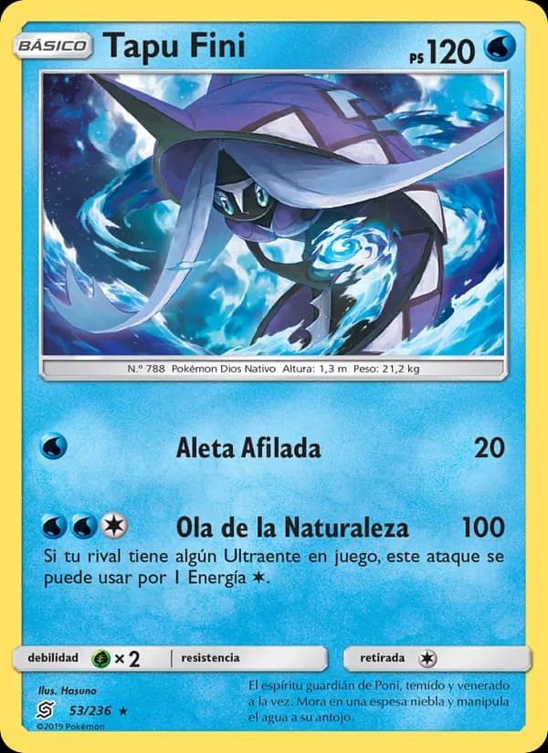 Tapu Fini card in Spanish