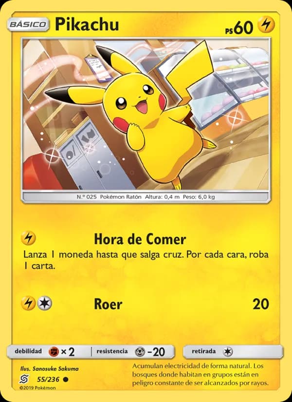 Pikachu card in Spanish