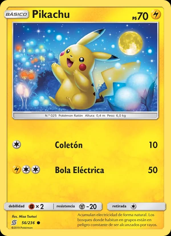 Pikachu card in Spanish