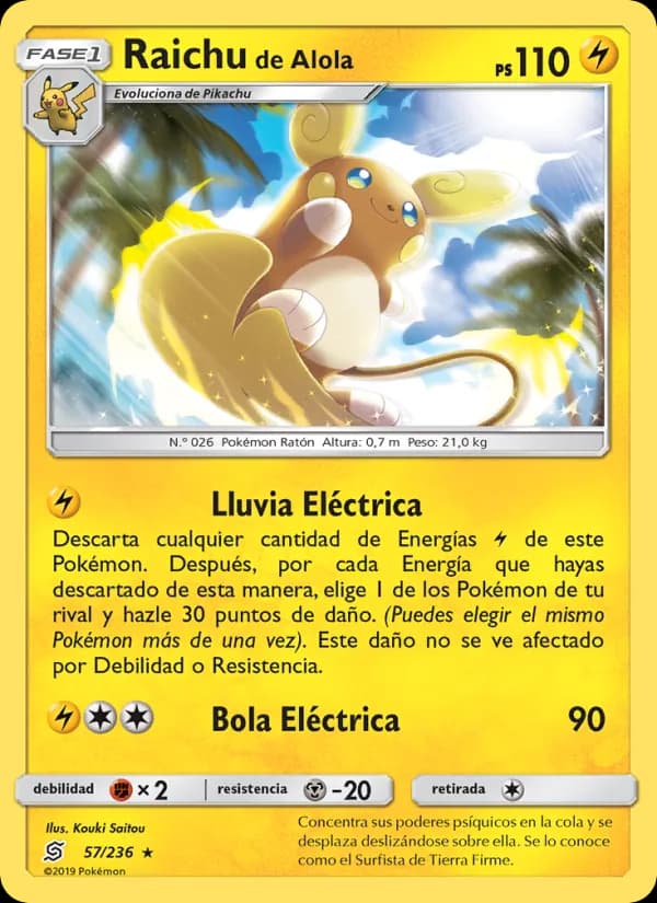 Raichu de Alola card in Spanish