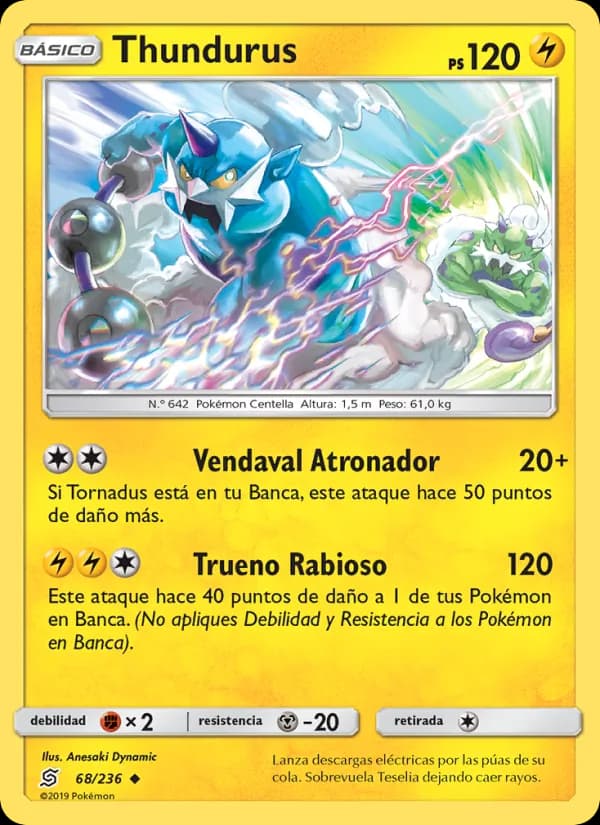 Thundurus card in Spanish