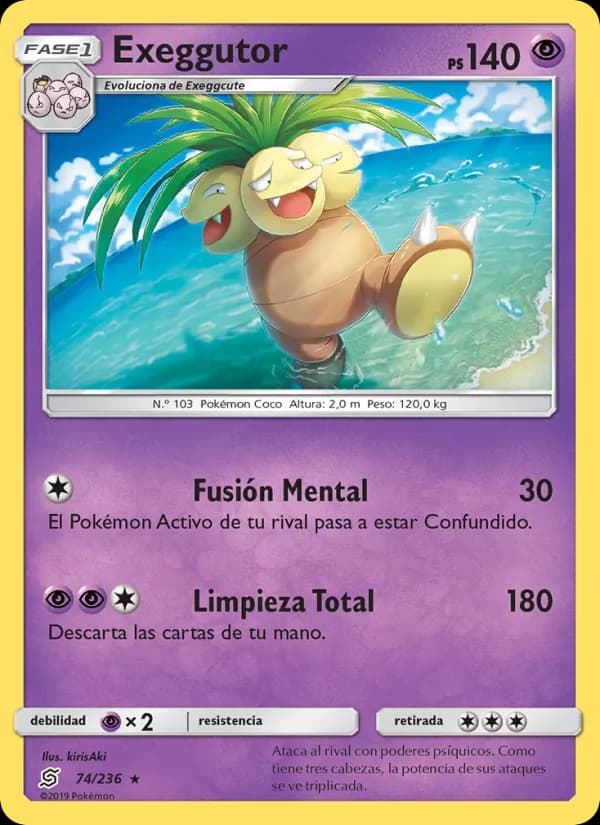 Exeggutor card in Spanish