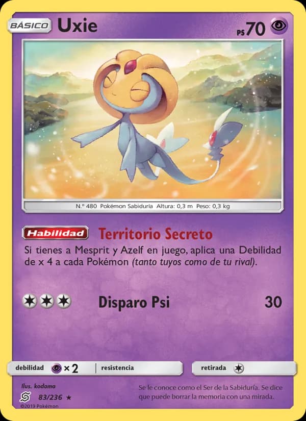 Uxie card in Spanish