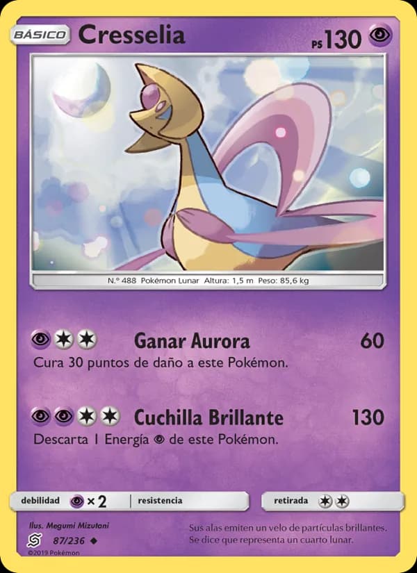 Cresselia card in Spanish