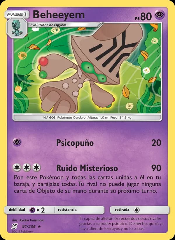 Beheeyem card in Spanish