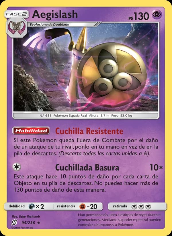 Aegislash card in Spanish