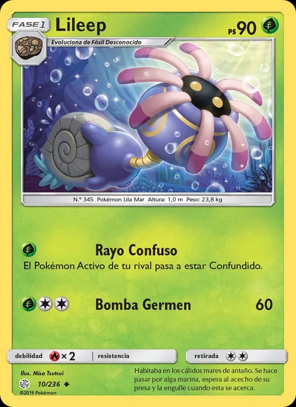 Lileep card in Spanish