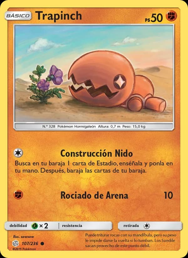 Trapinch card in Spanish