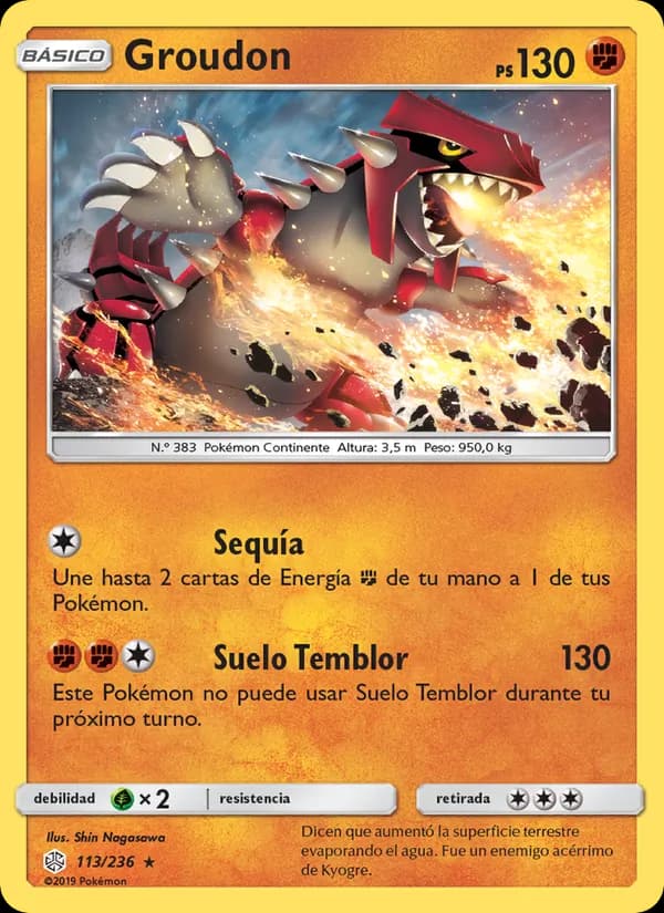 Groudon card in Spanish