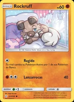 Rockruff card in Spanish