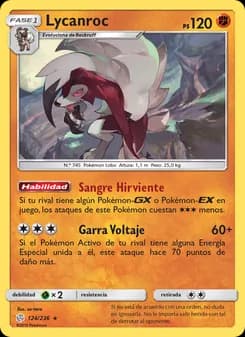 Lycanroc card in Spanish