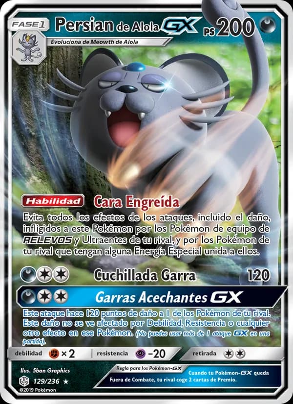 Persian de Alola GX card in Spanish